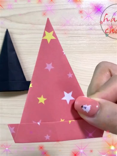 【折り紙1枚】簡単！可愛い魔女の帽子の折り方🎩Easy Paper Witch Hat Origami 摺紙 魔女帽子 종이접기 모자 萬聖節 万圣节 할로윈 Halloween ハロウィン