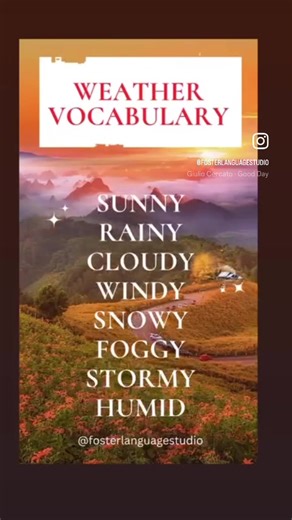 Weather Words Made Easy! Learning English doesn’t have to feel stormy! Let’s make vocabulary fun and simple — one word at a time. Join Foster Language Studio and build your confidence in speaking, step by step. Whether it’s sunny or snowy, your English journey starts now! DM to join our next class! Beginner-friendly | Fun lessons | Real results #FosterLanguageStudio #LearnEnglish #EnglishVocabulary #WeatherWords #BasicEnglish