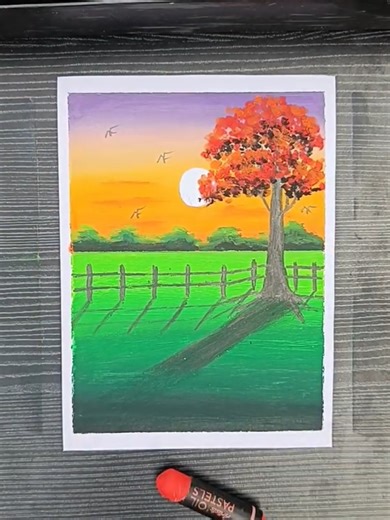 3D One Stroke Flower Painting with Oil Pastels