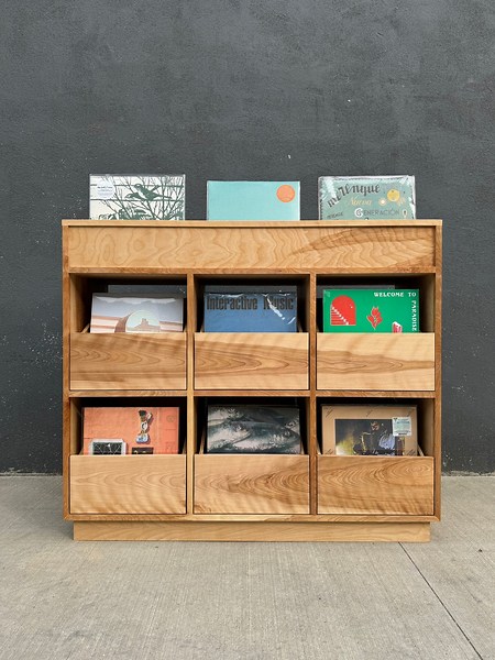Custom Handcrafted Vinyl Record Storage Cabinet, 6-drawer, With Open Bins | Made in Los Angeles - Etsy