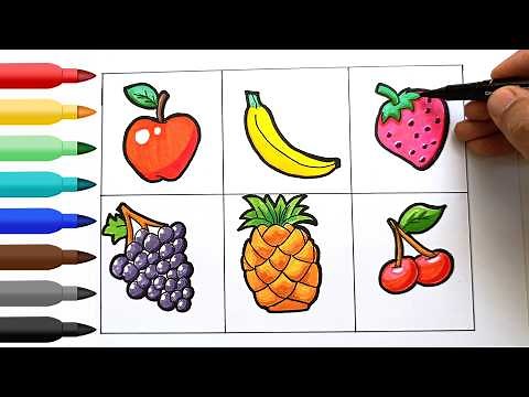 How to Draw Fruits Step by Step for Beginners || Different Types of Fruits Drawing || Fruits Drawing