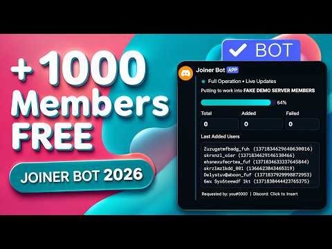 Unlimited Discord Members Free 2026 | Best Joiner Bot Tutorial (Free)