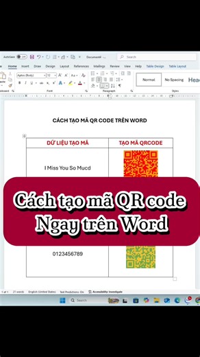 Cách tạo mã QR code ngay trên Word siêu nhanh #cachtaomaqr#Phimtathayexcel #phimtattinhoc #phimtatexcel #meotinhoc #thuthuattinhoc #sachexcel #sachtinhocvanphong #word #excel #powrpoint #tinhocvanphong #tinhoccoban #xuhuong 🍂🌳 | Excel powepoin word