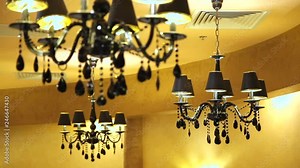 The interior of the restaurant. Restaurant lighting design.