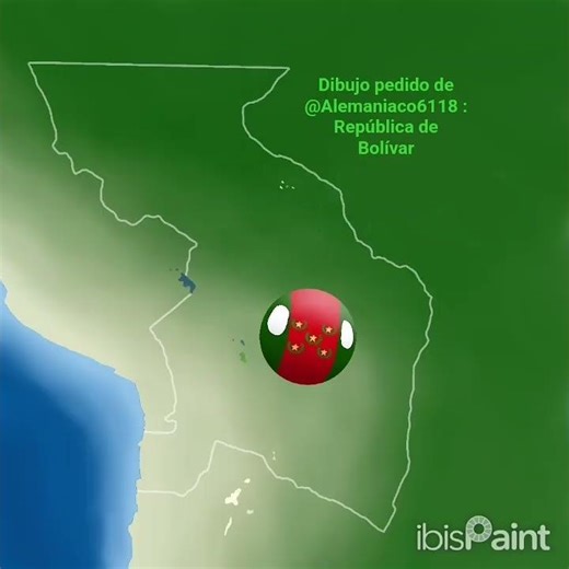 dibujando pedidos. República de Bolívar y el imperio Inca #countryballs #map #ibispaintx