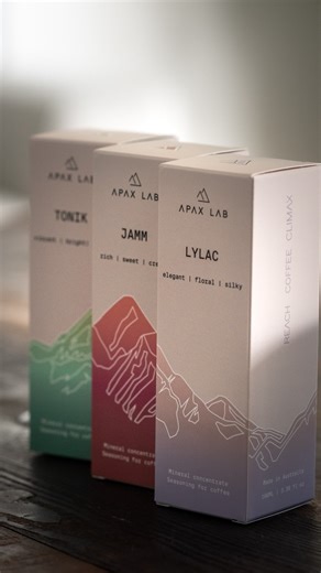 APAX LAB on Instagram: "Three profiles. Infinite expressions of coffee. ☕️💦 Our Box Set combines TONIK, JAMM, and LYLAC — these signature mineral concentrates give you the freedom to explore how each profile transforms flavour, balance, and texture in the cup 🧂🍓🍋 New packaging design now available in Mexico via @sofhernandezr 🙌🏼 #apaxlab #waterforcoffee #reachcoffeeclimax #coffeescience #coffeeeducation #coffeeinnovation"