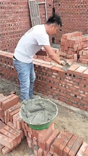 Skilled Bricklayers at Work