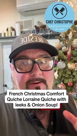 Creamy quiche Lorraine, golden sweet leeks quiche and French onion soup.! That’s Christmas Day at my table! #QuicheLorraine #FrenchCooking #ChristmasRecipes #HolidayComfortFood #cheflife