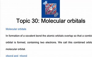 A Level化学Topic 30 Molecular orbitals