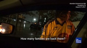 223K views · 1.3K reactions | A powerful moment caught on camera... a man struggling through floodwaters seeks help for families trapped in Houston. | The Weather Channel | Facebook