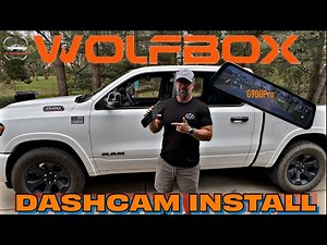 15 Minute Install! 2025+Ram 1500 WOLFBOX 4K FRONT & 2.5K rear Dashcam Touchscreen Mirror