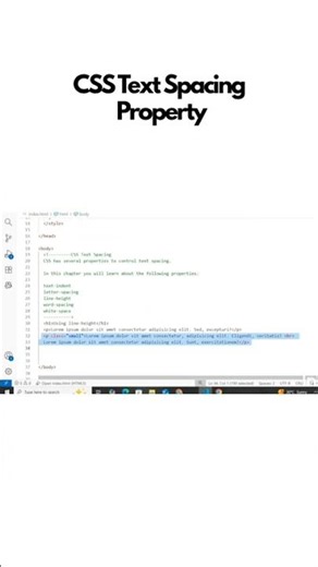 CSS Text Spacing Property #youtube #youtubeshorts