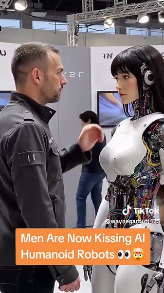 Men are now kissing AI humanoid robots 👀🤯