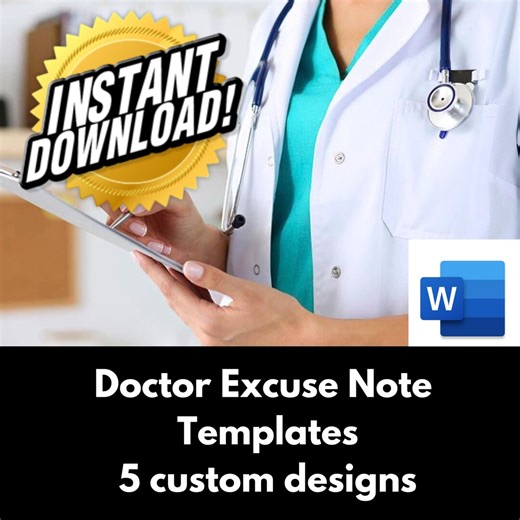 Editable Doctor's Excuse Template: Medical Office Forms (microsoft Word) - Etsy