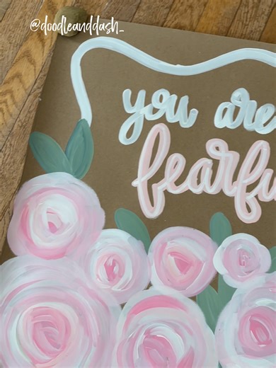 “Fearfully & wonderfully made” ✨ This one just feels sweet. I loved painting these soft pink florals — it’s such a gentle Valentine vibe without being over the top. Part of my little Day collection this year, and honestly one of my favorites so far. 💕 #ValentinesDIY #HandmadeDecor #SmallBusinessCheck #ChristianTok #MakersOfTikTok