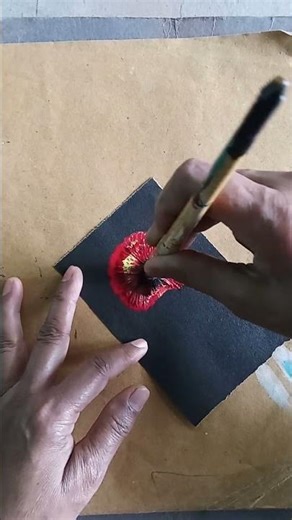 Red color flower stroke....Acrylic painting 🤣🧚‍♀️💃🕺🧜🙏🏼♥️