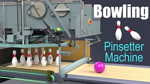 Animated visual of how a bowling pinsetter machine works