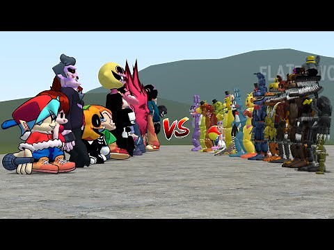 FNF VS FNAF!! Garry's Mod [Friday Night Funkin' Characters VS Five Nights at Freddy's Animatronics]