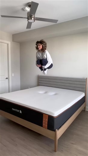 Jumping into the weekend like pros on our Nectar mattress! 🌟💃🕺 Embrace the Friday feels with bouncy fun and ultimate comfort.🎉💤 #NectarSleep #WeekendVibes