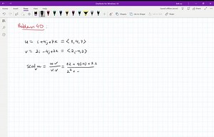 Calculating orthogonal projections For the given vectors 𝐮 and v, calculate proj𝐯 𝐮 and scal𝐯 𝐮 . 𝐮=𝐢 4 𝐣 7 𝐤  and  𝐯=2 𝐢-4 𝐣 2 𝐤 | Numerade