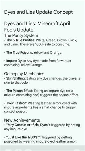 April fools update idea! ‪@minecraft‬