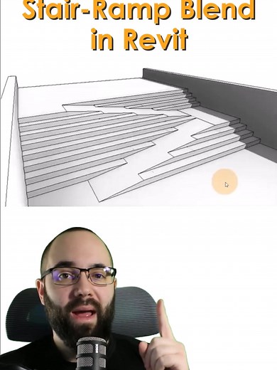 Stair Ramp Blend in #revit Tag someone who needs to see this! #architecture #architecturestudent #autodesk #revittips