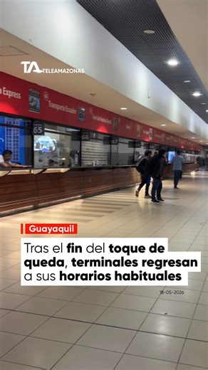 Tras el fin del toque de queda, los terminales terrestres retoman sus horarios habituales de atención: 📍 Terminal Terrestre Jaime Roldós: atención las 24 horas. 📍 Terminales Pascuales y Costa: de 5 am a 9 pm 🚡 Aerovía: servicio de 5:30 am a 9:30 am