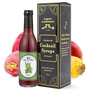 Liquid Alchemist Prickly Pear Syrup for Cocktails - Real Ingredients Make our Prickly Pear Puree a Perfect Margarita Mix - Our Vegan Drink Syrups are Non-GMO & Last up to 2 Years (12.7 oz)