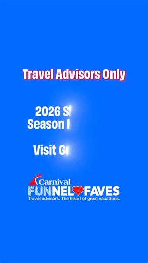 Ship Tour 🛳️ Season 2026 has begun! Let’s ’Get Carnivalized’ this year. Travel Advisor Partners… sample a bit of the FUN for a day onboard Carnival. ➡️ Visit GoCCL.com | Drew Santiago - Director, Business Development