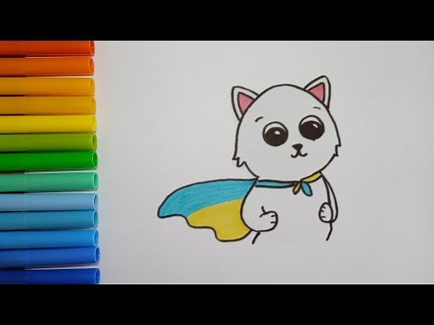 Котик-патріотик. Як легко намалювати кота / Малювання