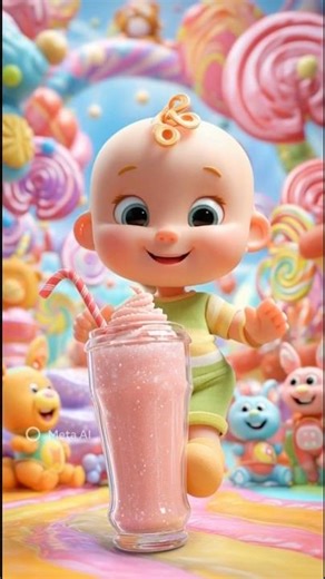 Milkshake Baby Song 🥤👶 | Cute Baby Cartoon | Nursery Rhymes for Kids | Funny Baby Animation Video