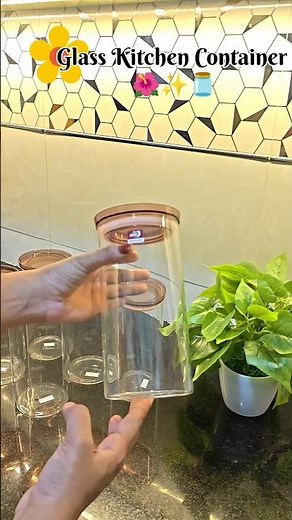 Glass storage containers for kitchen 🫙✨#glasscontainers #kitchen #kitchenorganization