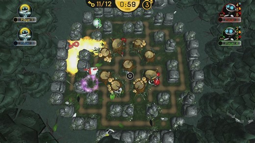 儿子和小朋友本地4人对战《爆破手》DynaBlaster 一个来自1991年炸弹人的炸弹人游戏