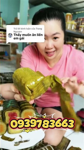 Sticky rice cake (Bánh tét) - Long Xuyen Snacks #food #anvatlongxuyen