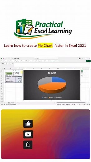 Create Pie Chart in Excel 2021 #excel2021 #excel #spreadsheetmagic