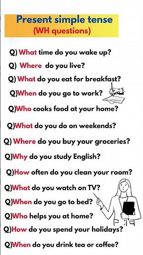 WH-Question in the simple present tense#spokenenglish#learnenglish#tense#foryou#shorts#grammar