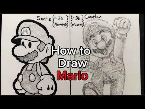 How to Draw MARIO!! (Tutorial: Simple to Complex) #art