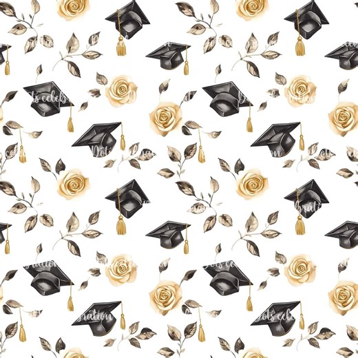Graduation Seamless Pattern, Graduation Papers, Gold Black Patterns for Fabrics, 2025 Grad Digital Paper, Printable Grad Backgrounds - Etsy