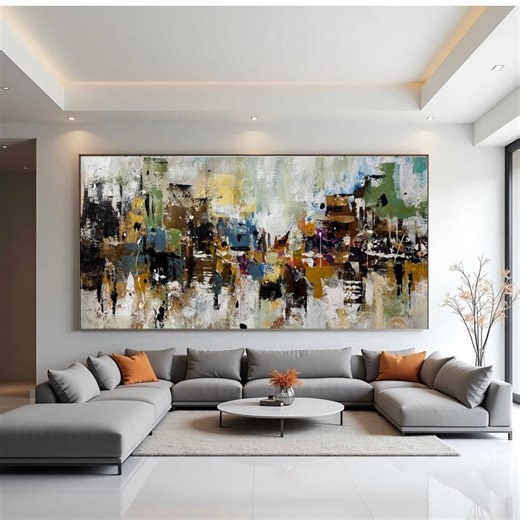 Urban Silence – Original Abstract Cityscape Painting on Canvas for Home, Office Decor - Etsy Australia
