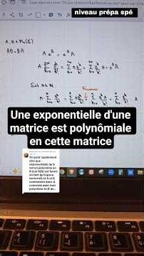 Une exponentielle d'une matrice est polynômiale en cette matrice