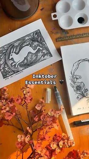 Inktober 2025 essential art supplies bundle 🖤🖋️