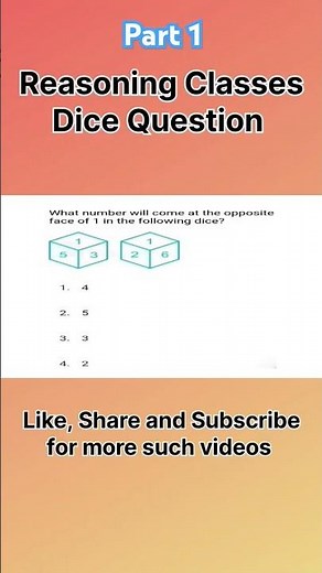 The Dice Question - Reasoning Explained #sscreasoning