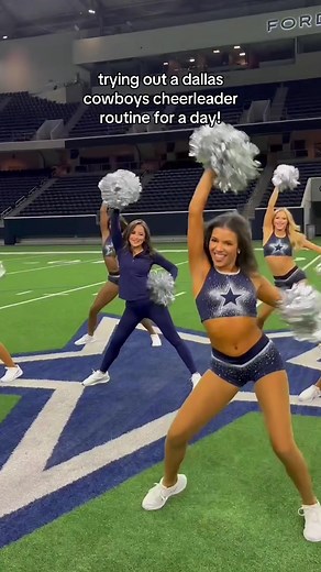 #TODAYShow's Kaylee Hartung transformed into a #DallasCowboysCheerleader for a day and even got to learn a routine with the ladies! #DallasCowboys #DCC @Dallas Cowboys