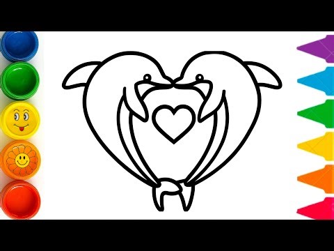 How to Draw Two Cute Dolphins | Easy Step by StepTutorial