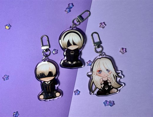 Android Robot Anime Game JRPG Acrylic Keychain - Etsy