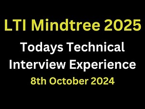 LTI Mindtree Todays Technical Interview Experience 2025 Batch | mindtree technical interview ques