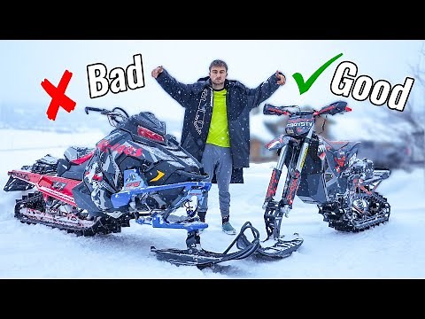 New Exo Snowmobile vs. Snow Bike!! (Mountain Riding)