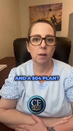 CE Press on Instagram: "❤️ A 504 Plan and an IEP are not the same—and choosing the wrong one can limit your child’s support. Here’s what every parent should know: ✅ 504 Plan = Accommodations Think: extra time, movement breaks, seating changes. ✅ IEP = Specialized Instruction + legally mandated services Think: speech therapy, occupational therapy, academic intervention, measurable goals. If your child needs **instruction—not just adjustments—**a 504 Plan may not be enough. Under IDEA, your child 