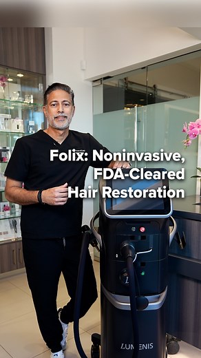 Sanjay Grover MD, FACS on Instagram: "I’m excited to introduce Folix, the first FDA-cleared fractional laser for noninvasive hair restoration. This cutting-edge treatment stimulates hair growth naturally, without the need for chemicals or surgery. It’s safe, effective, and minimally uncomfortable with no downtime, so you can get back to your day right away. Typically, you’ll need 4-6 sessions, followed by maintenance treatments to maintain your results. If you’re ready to restore your hair and c