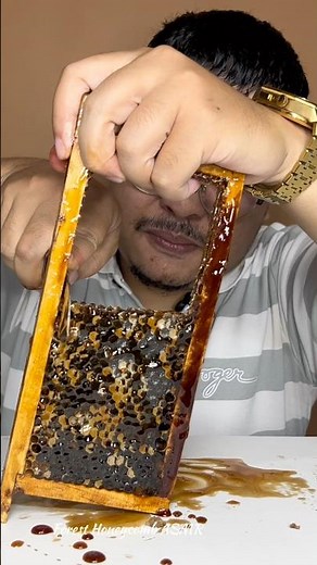 ASMR Raw Honeycomb Eating Sounds 🐝🍯 #shorts